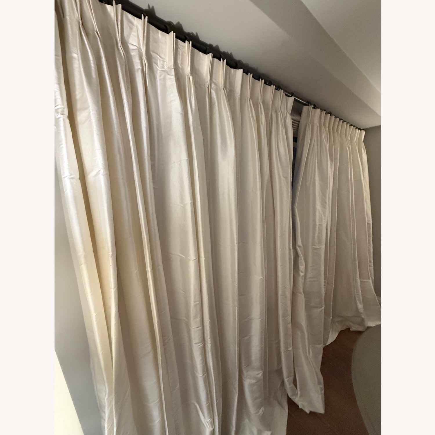 Restoration Hardware Natural Silk Curtains - image-2