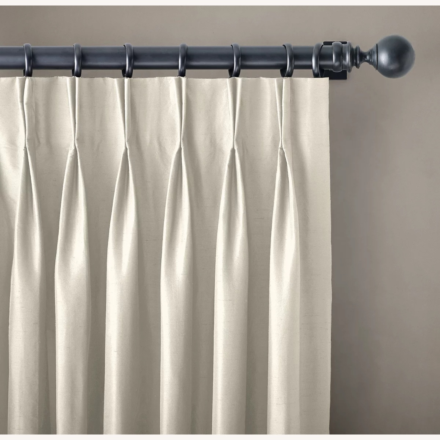 Restoration Hardware Natural Silk Curtains - image-0