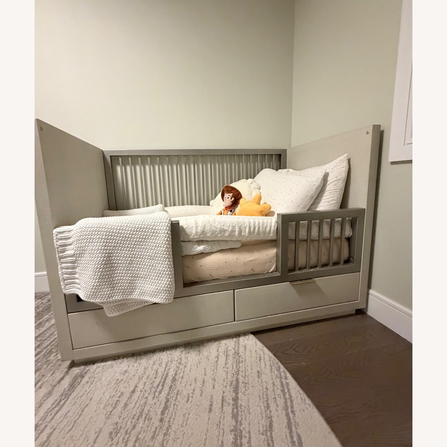 Restoration Hardware Clio Shagreen Crib Toddler Bed Kit - image-1
