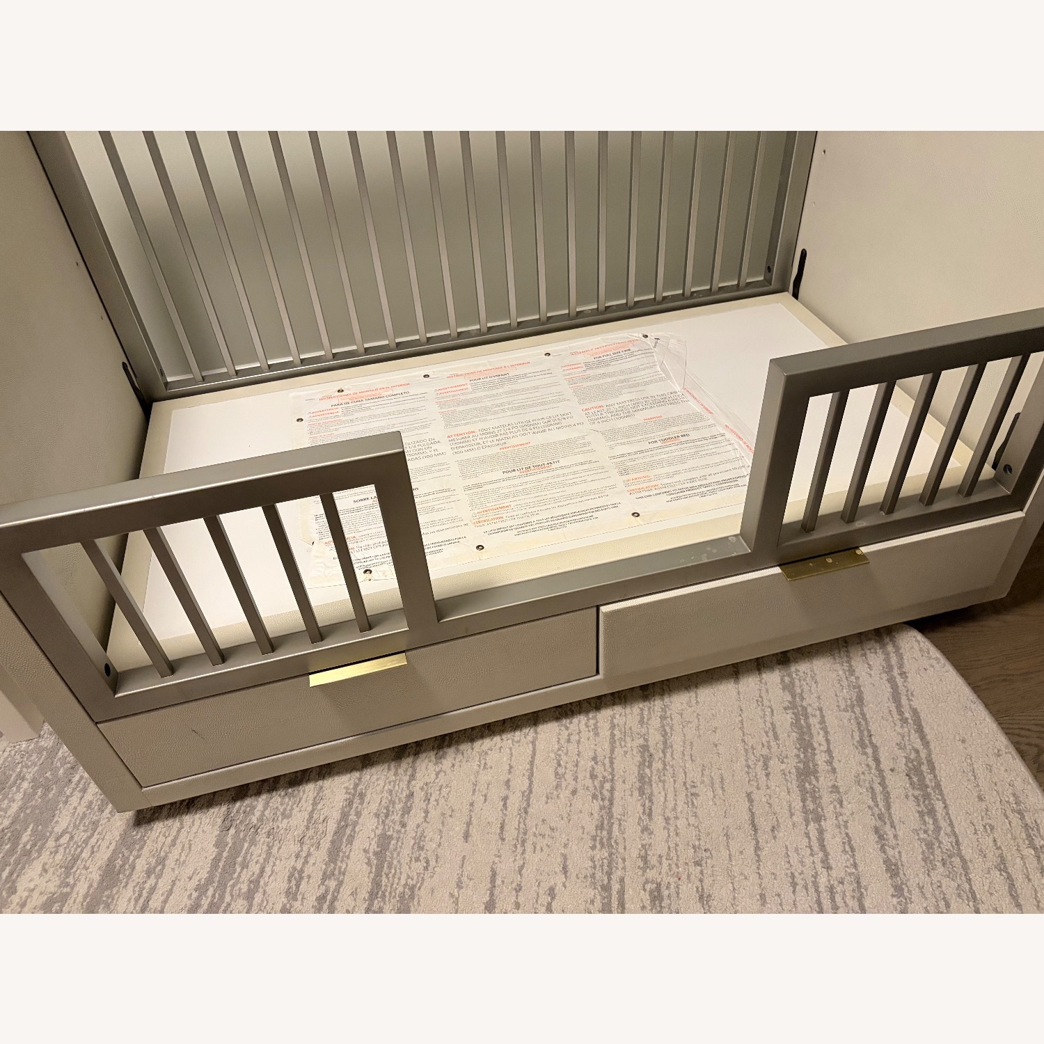 Restoration Hardware Clio Shagreen Crib Toddler Bed Kit - image-3