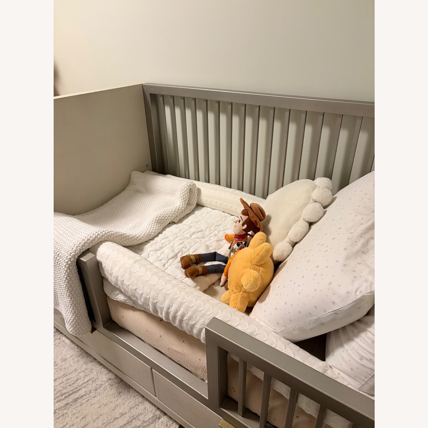 Restoration Hardware Clio Shagreen Crib Toddler Bed Kit - image-6
