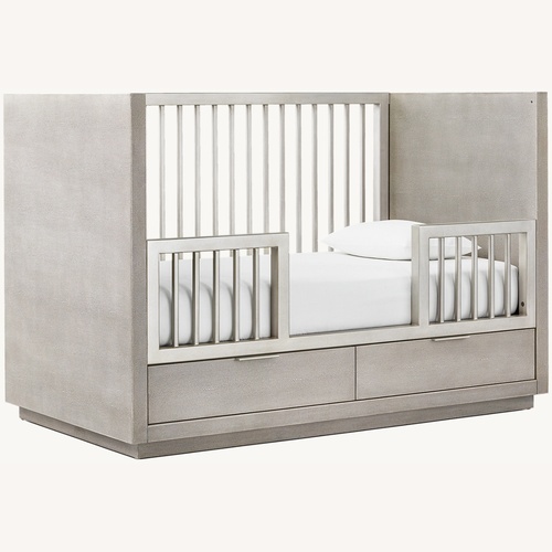 Used Restoration Hardware Clio Shagreen Crib Toddler Bed Kit for sale on AptDeco