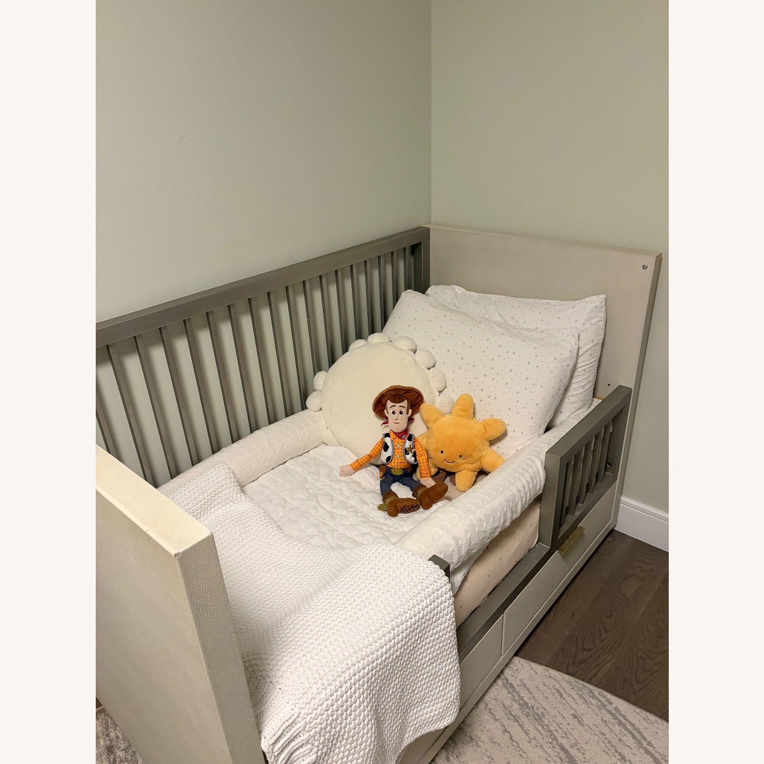 Restoration Hardware Clio Shagreen Crib Toddler Bed Kit - image-4