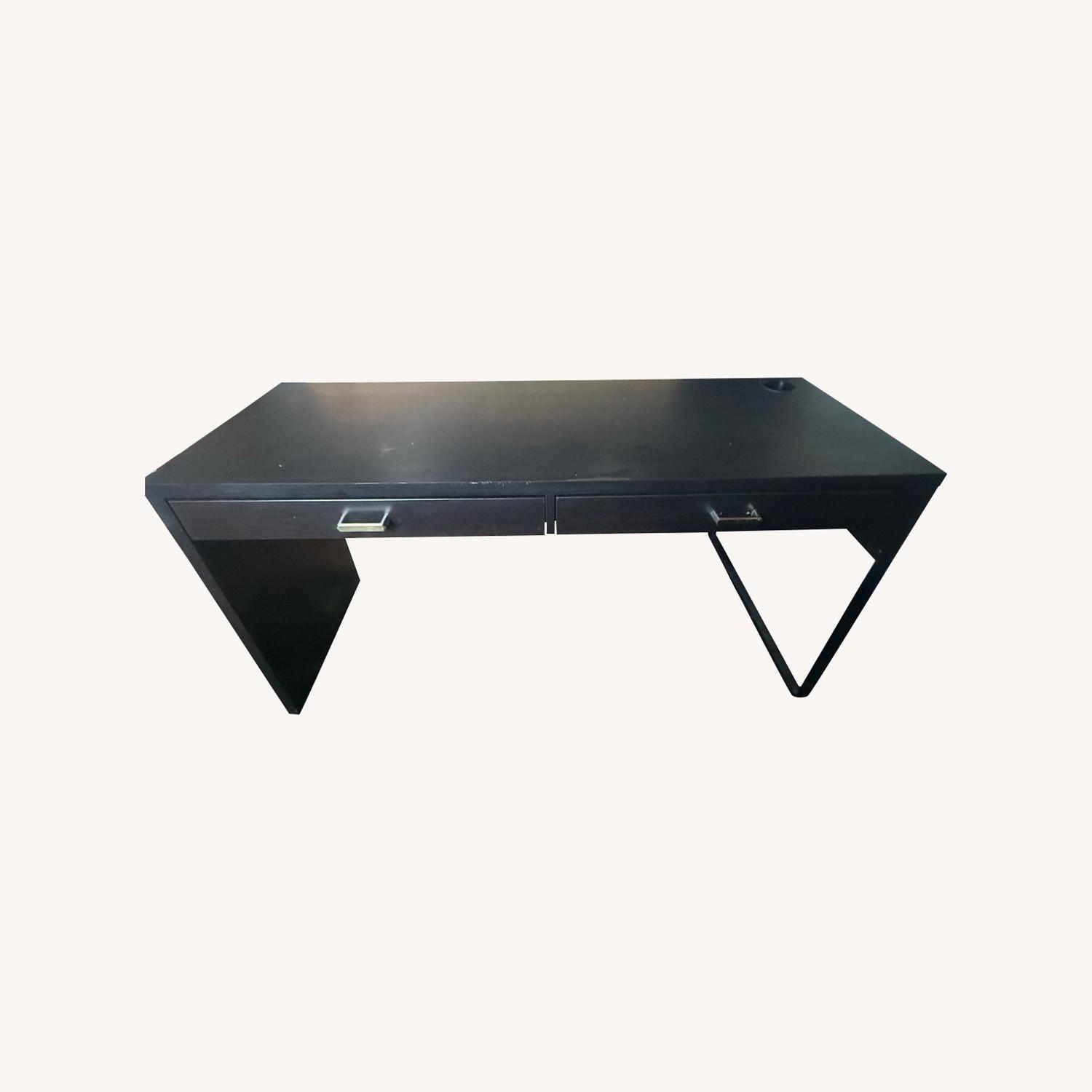 Ebern Designs Modern Writing Desk with 2 Drawers - image-0