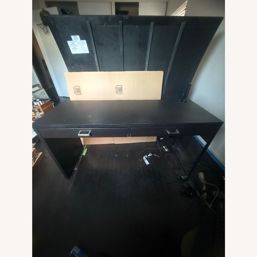 Used Ebern Designs Modern Writing Desk with 2 Drawers for sale on AptDeco