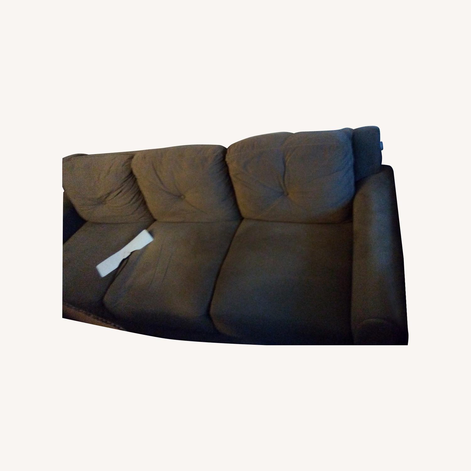 Light Brown Microsuede Sofa - image-0