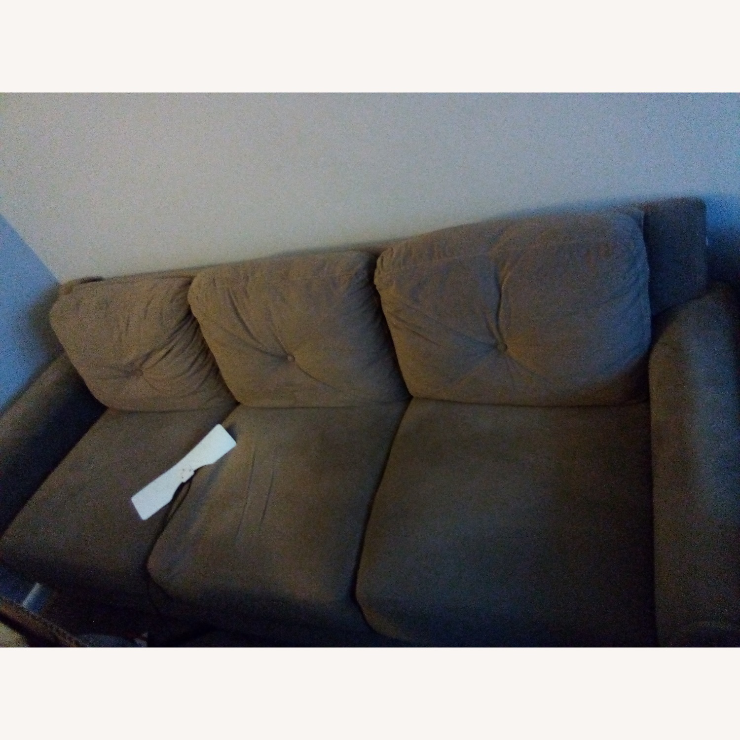 Light Brown Microsuede Sofa - image-1