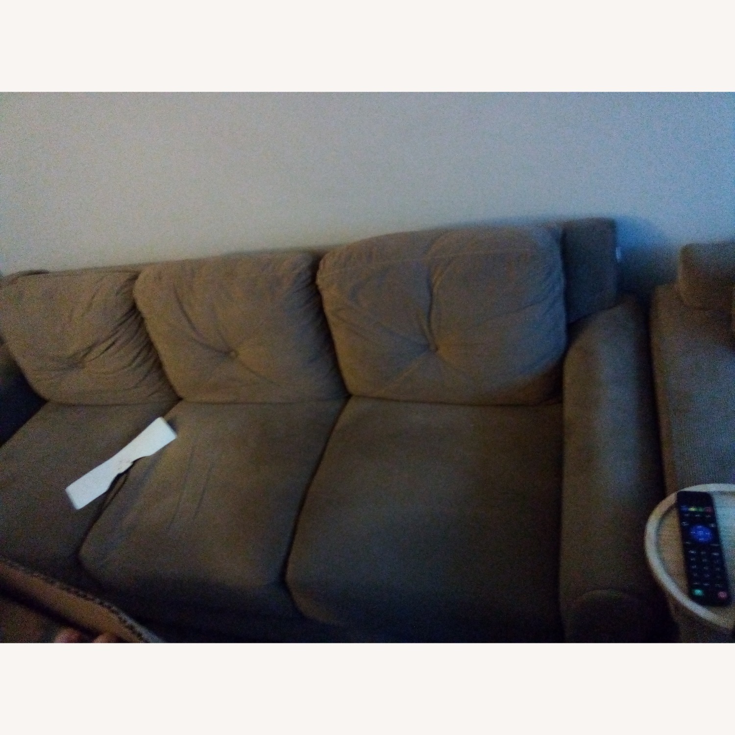 Light Brown Microsuede Sofa - image-2