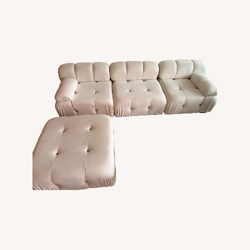 Used Einari White Velvet 3+ Piece Sectional for sale on AptDeco