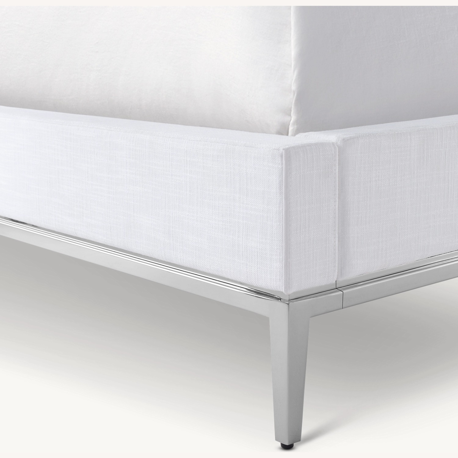 Restoration Hardware Italia White Fabric, Metal Base, King Bed - image-4