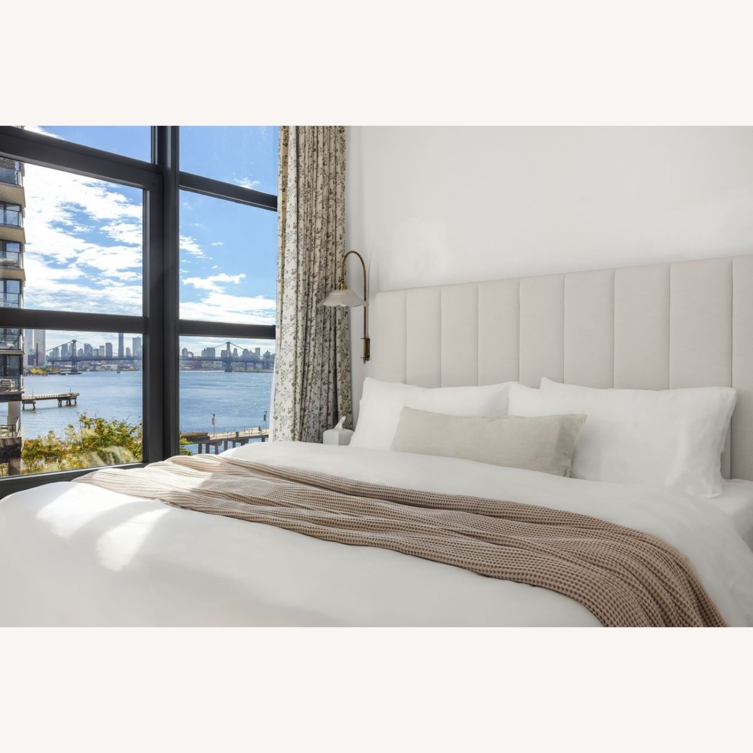 Restoration Hardware Italia White Fabric, Metal Base, King Bed - image-2