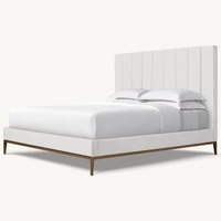 Restoration Hardware Italia White Fabric, Metal Base, King Bed