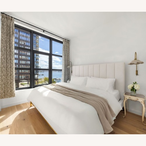 Used Restoration Hardware Italia White Fabric, Metal Base, King Bed for sale on AptDeco