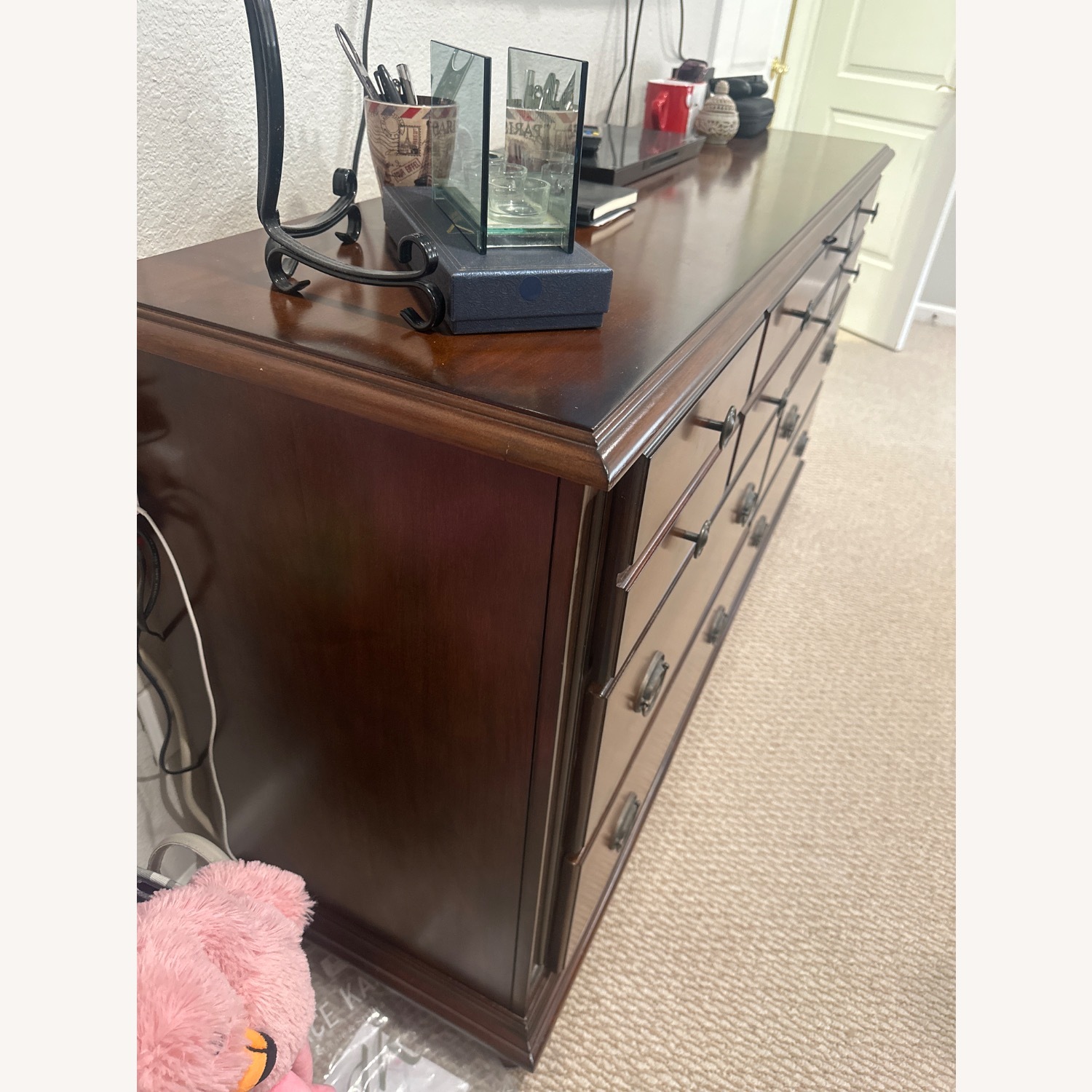 Dark Brown Wood Dresser - image-3