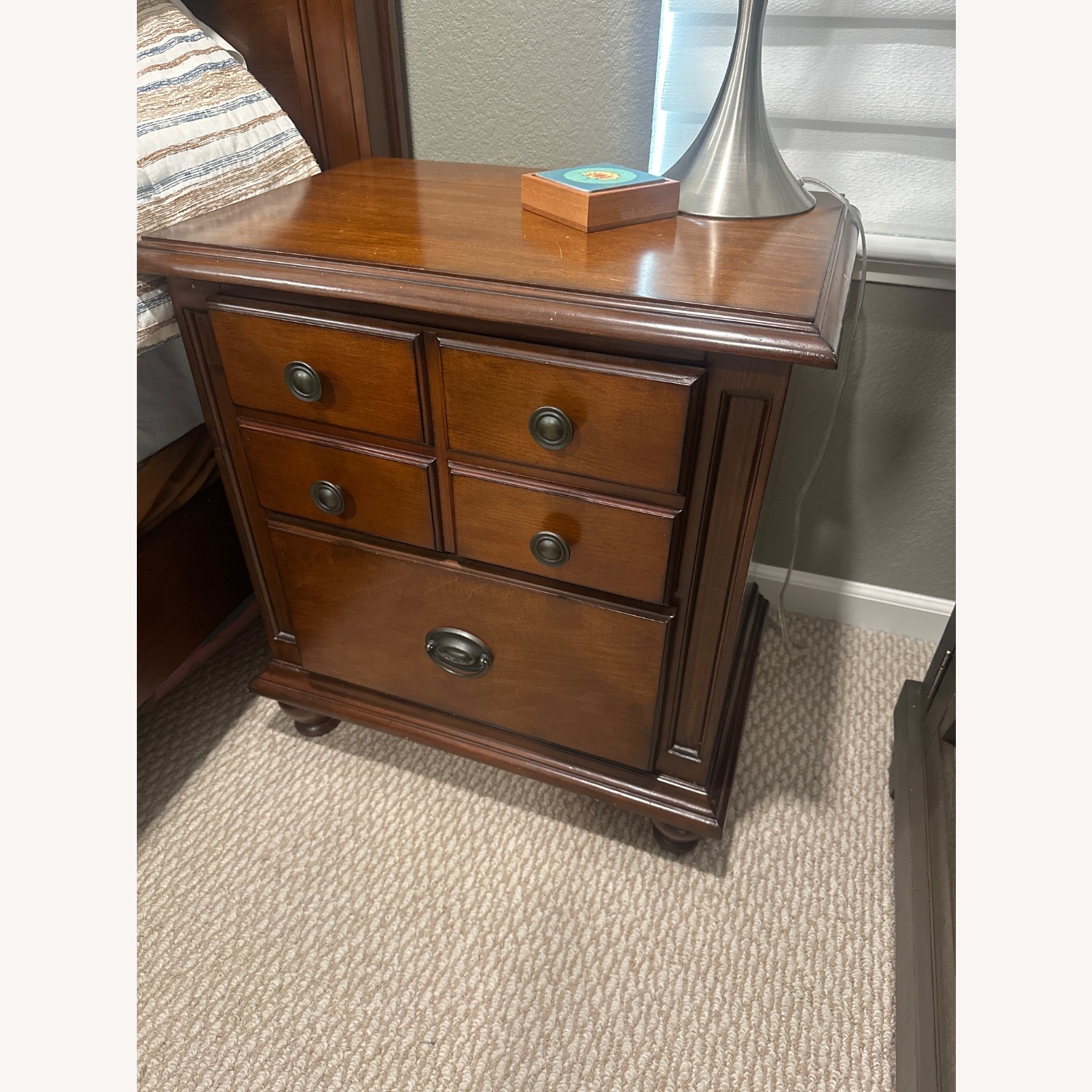 Dark Brown Wood Nightstands - image-2
