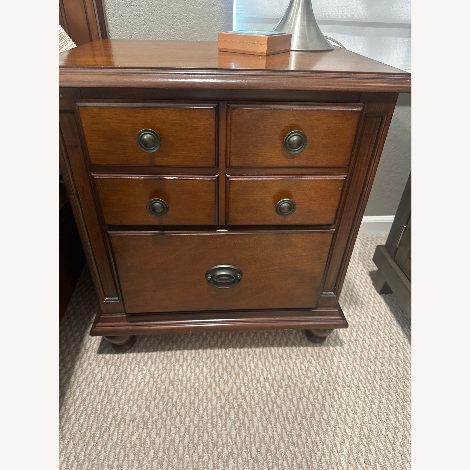 Dark Brown Wood Nightstands - image-1