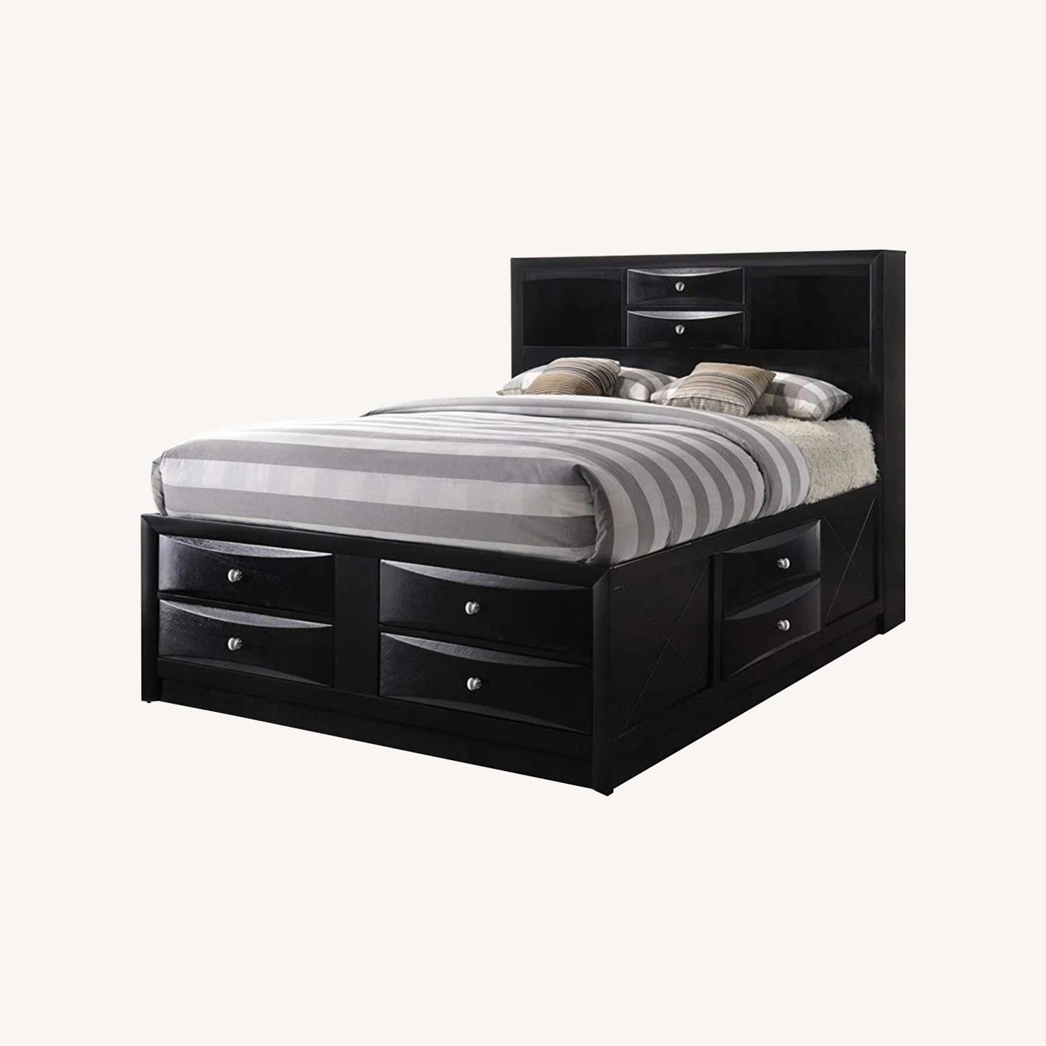 Mallery Hall Dark Brown Queen Bed - image-0