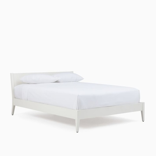 Used West Elm Roan White Wood Full Platform Bed for sale on AptDeco
