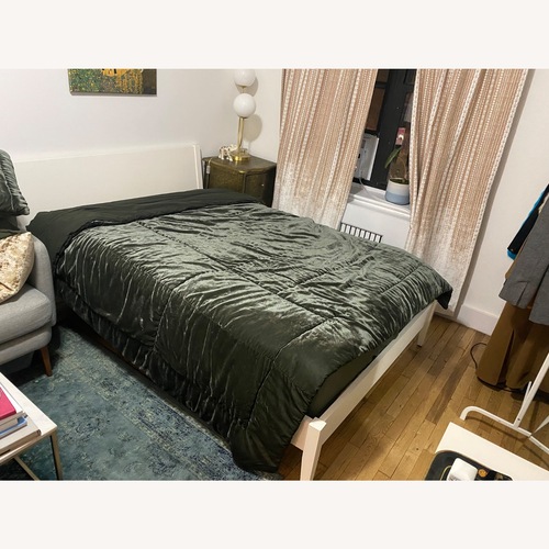 Used West Elm Roan White Wood Full Platform Bed for sale on AptDeco