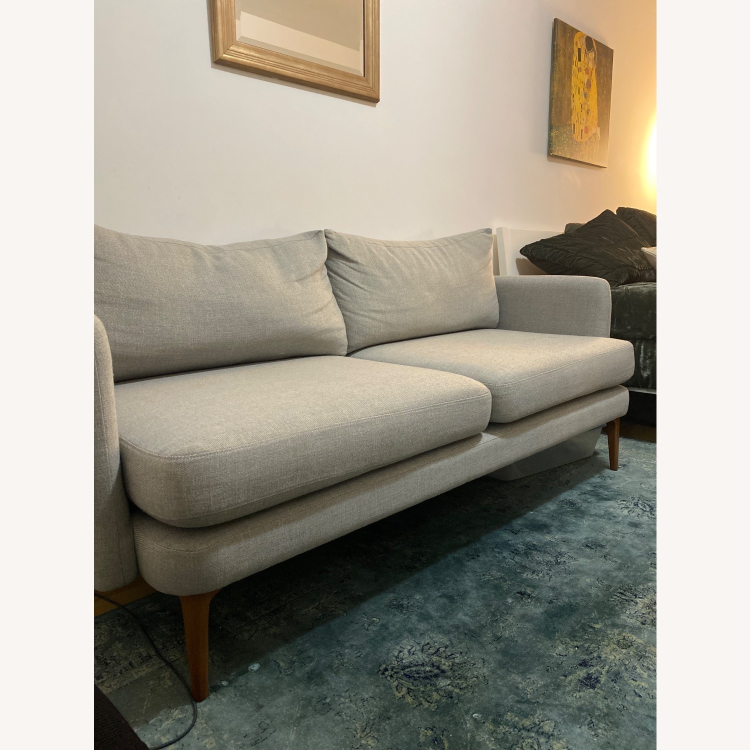 West Elm Light Gray Fabric 2 Seater Sofa - image-4