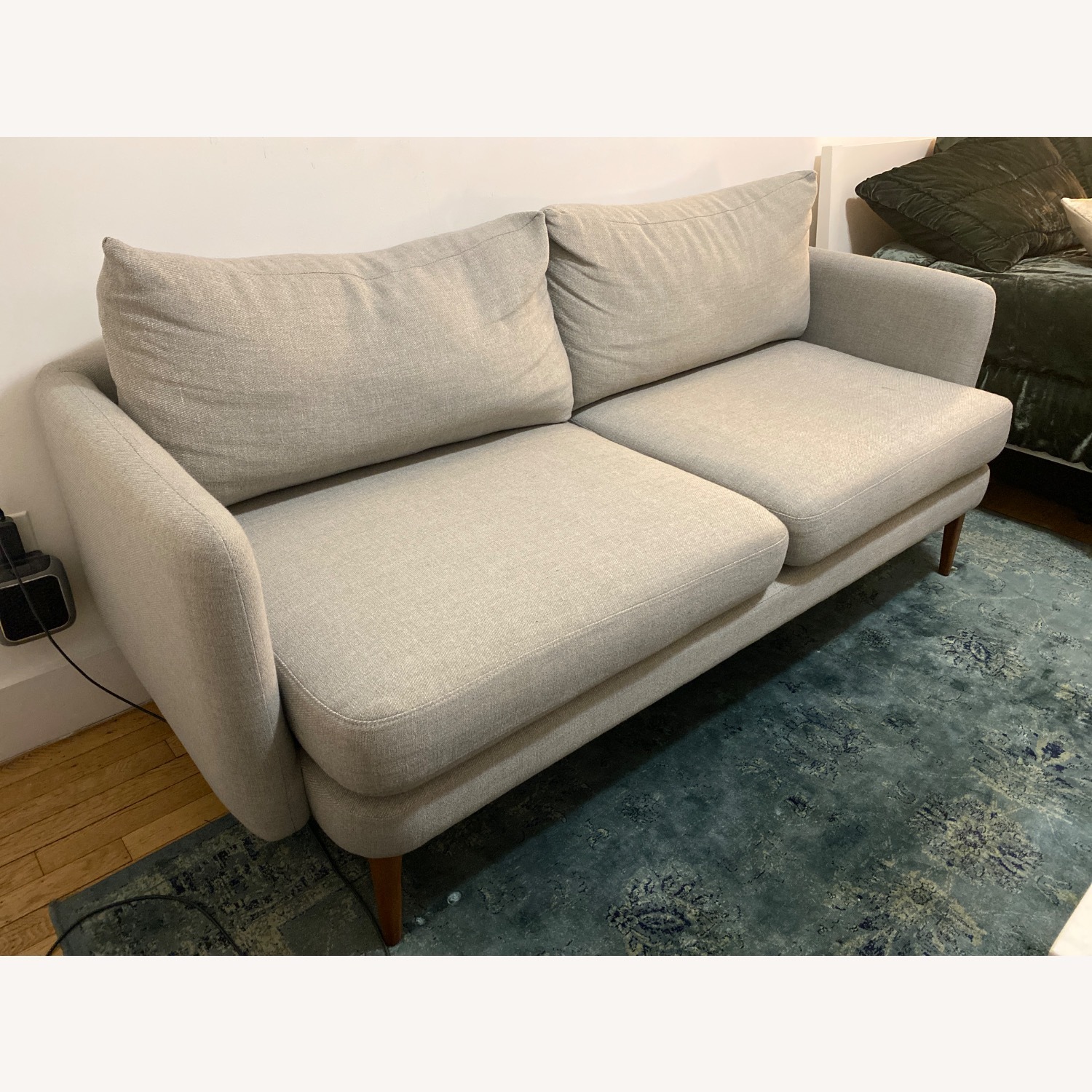 West Elm Light Gray Fabric 2 Seater Sofa - image-2
