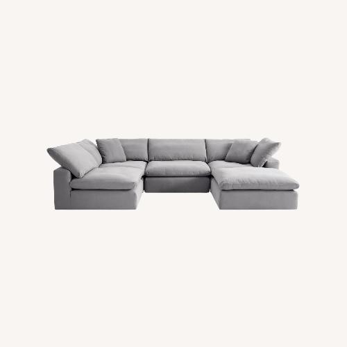 Used Bob's Discount Furniture Dream Gray 131″ 5 Piece Modular Sectional for sale on AptDeco