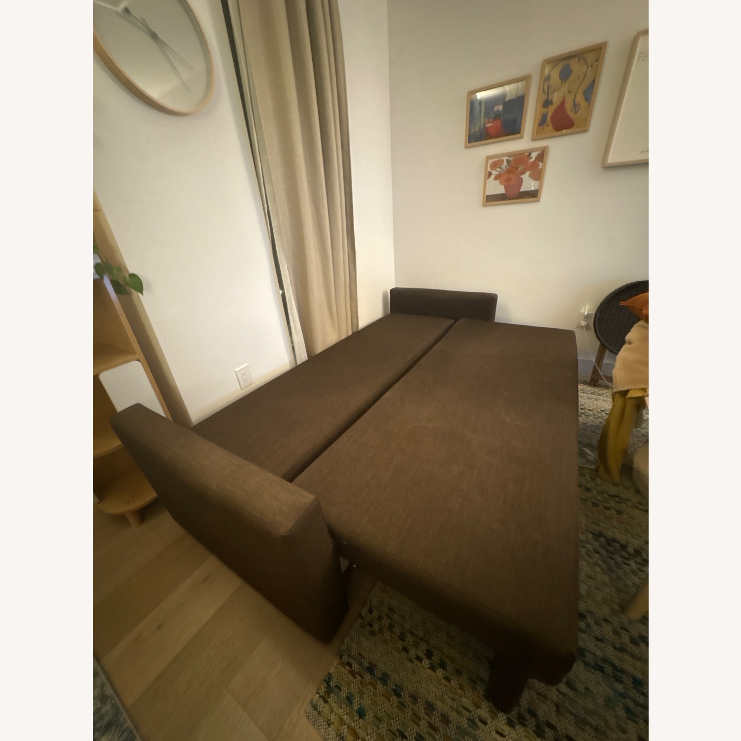 IKEA FRIHETEN Dark Brown Fabric Sleeper Sofa - image-6