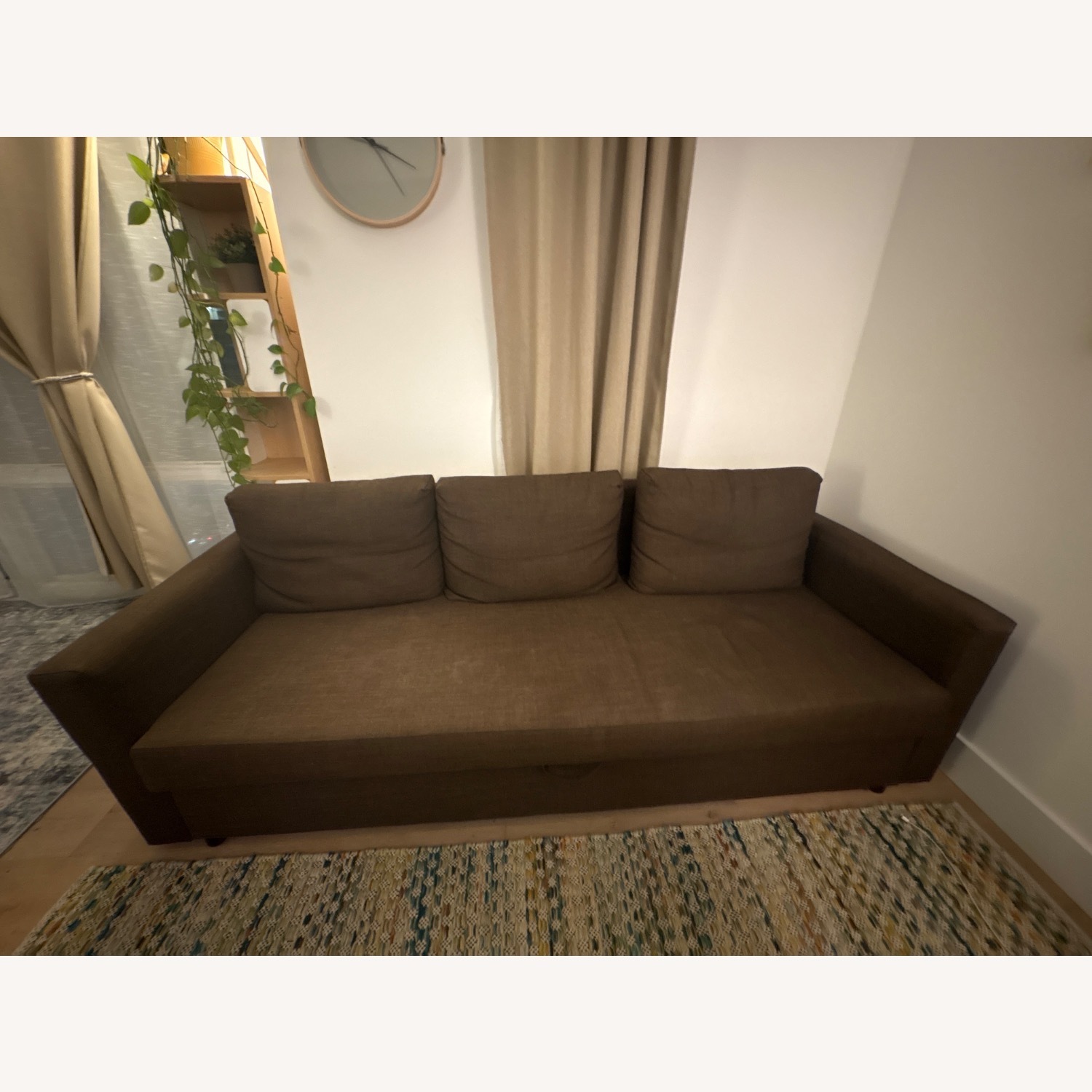 IKEA FRIHETEN Dark Brown Fabric Sleeper Sofa - image-7