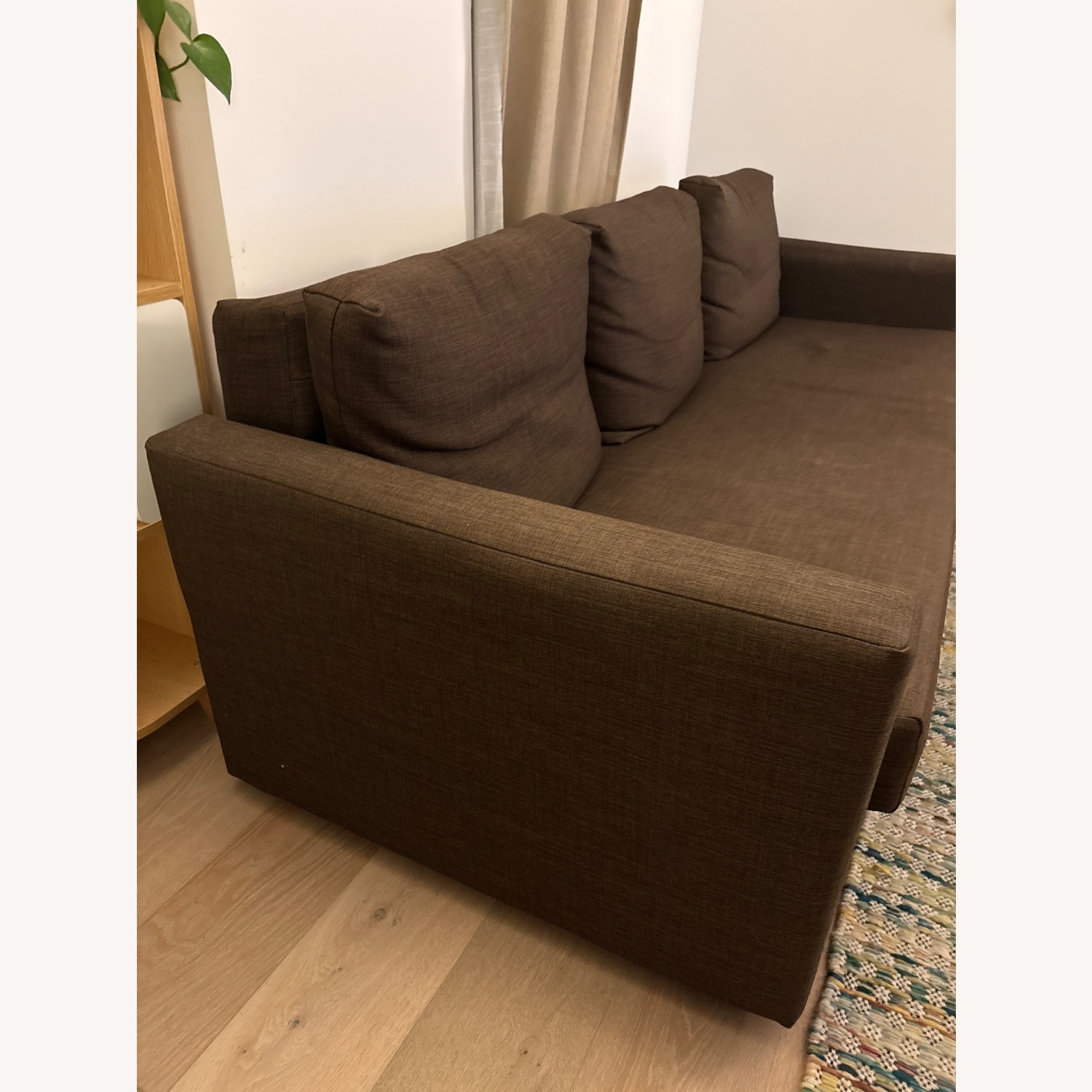 IKEA FRIHETEN Dark Brown Fabric Sleeper Sofa - image-2