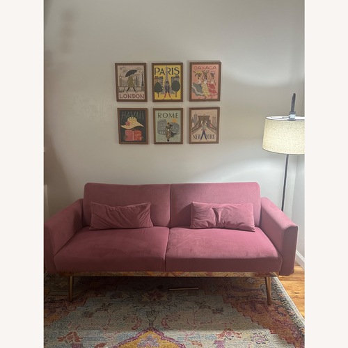 Used Wayfair Mercer41 Mauve Pink 2 Seater Sleeper Sofa for sale on AptDeco