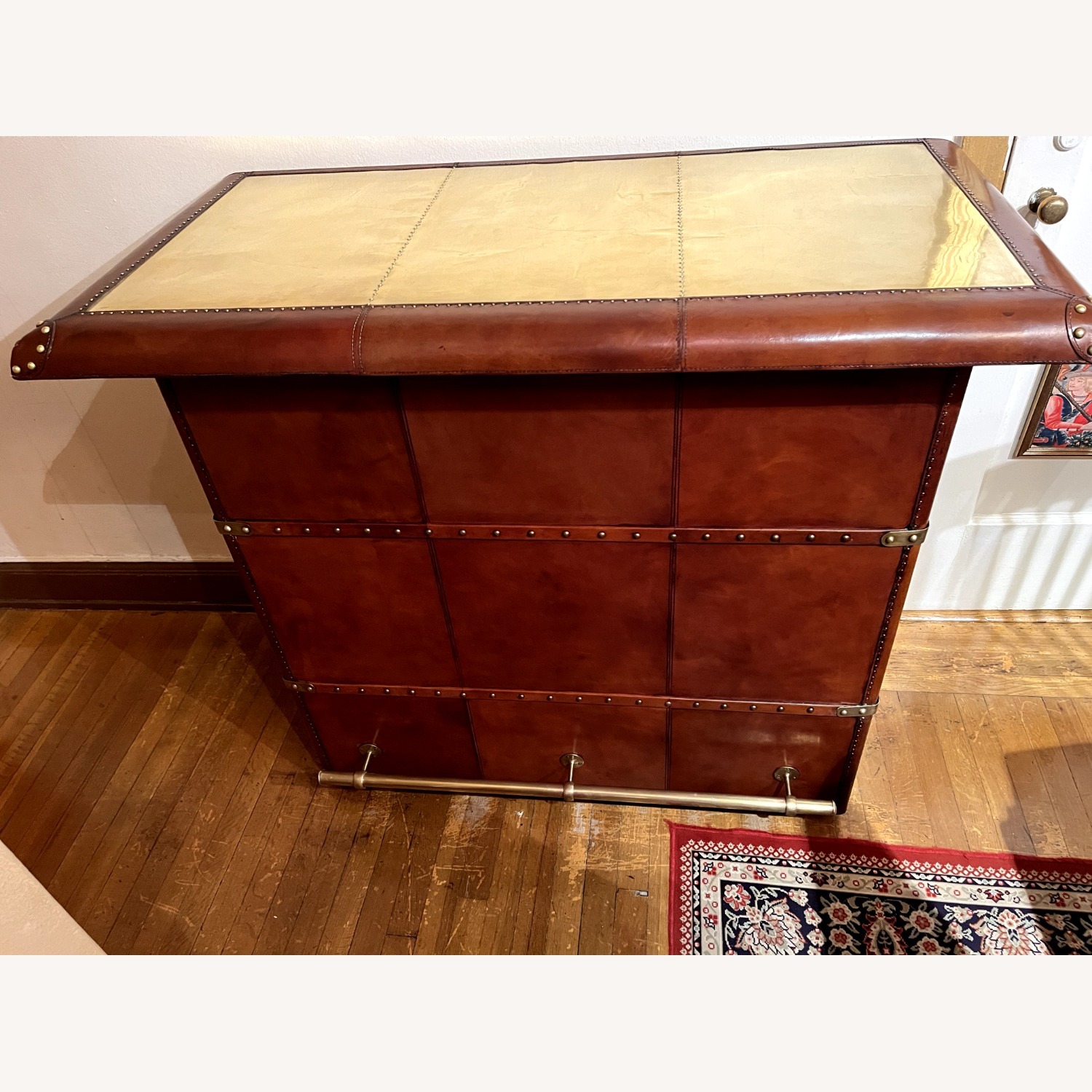 Elegant Leather & Copper Dry Bar  - image-1