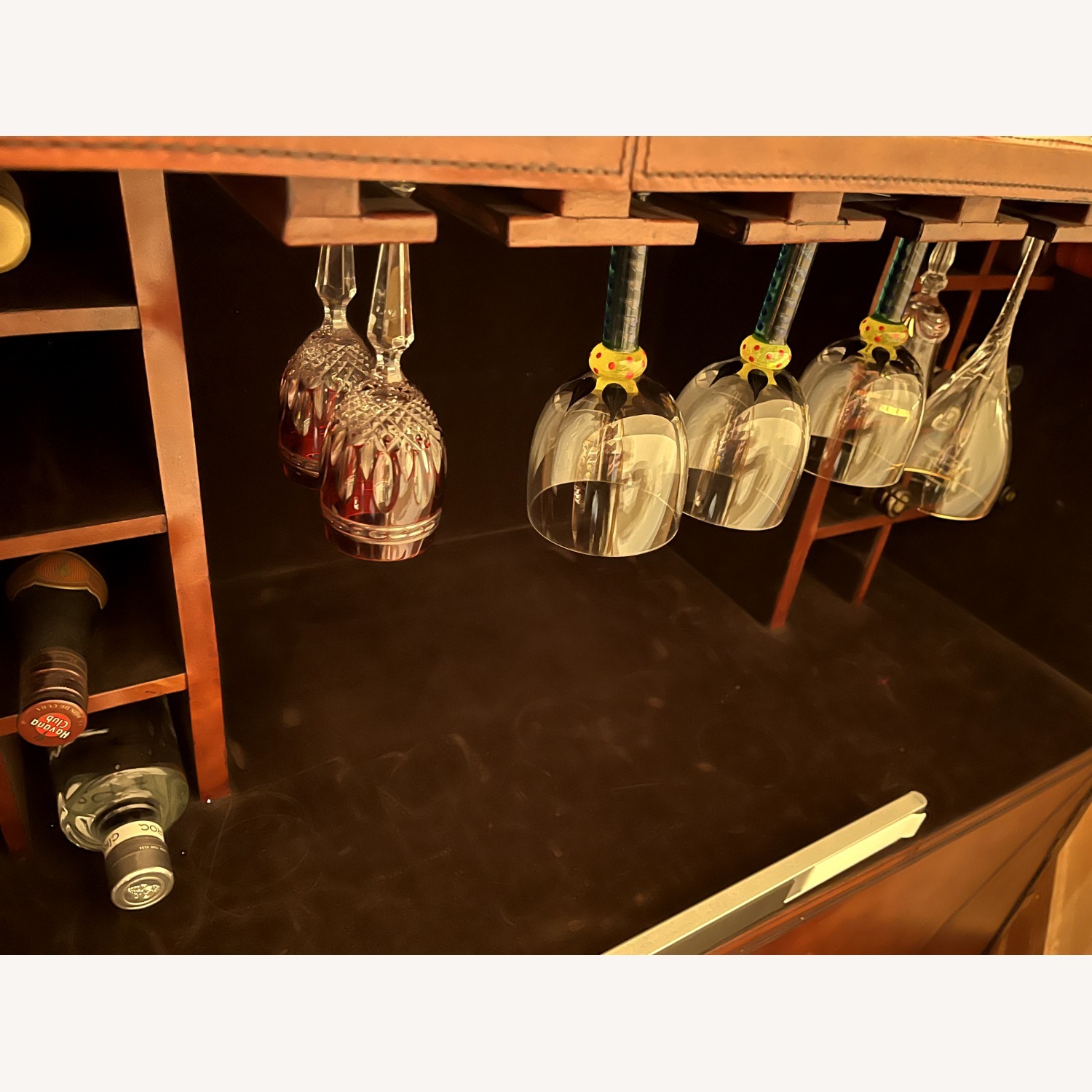 Elegant Leather & Copper Dry Bar  - image-5