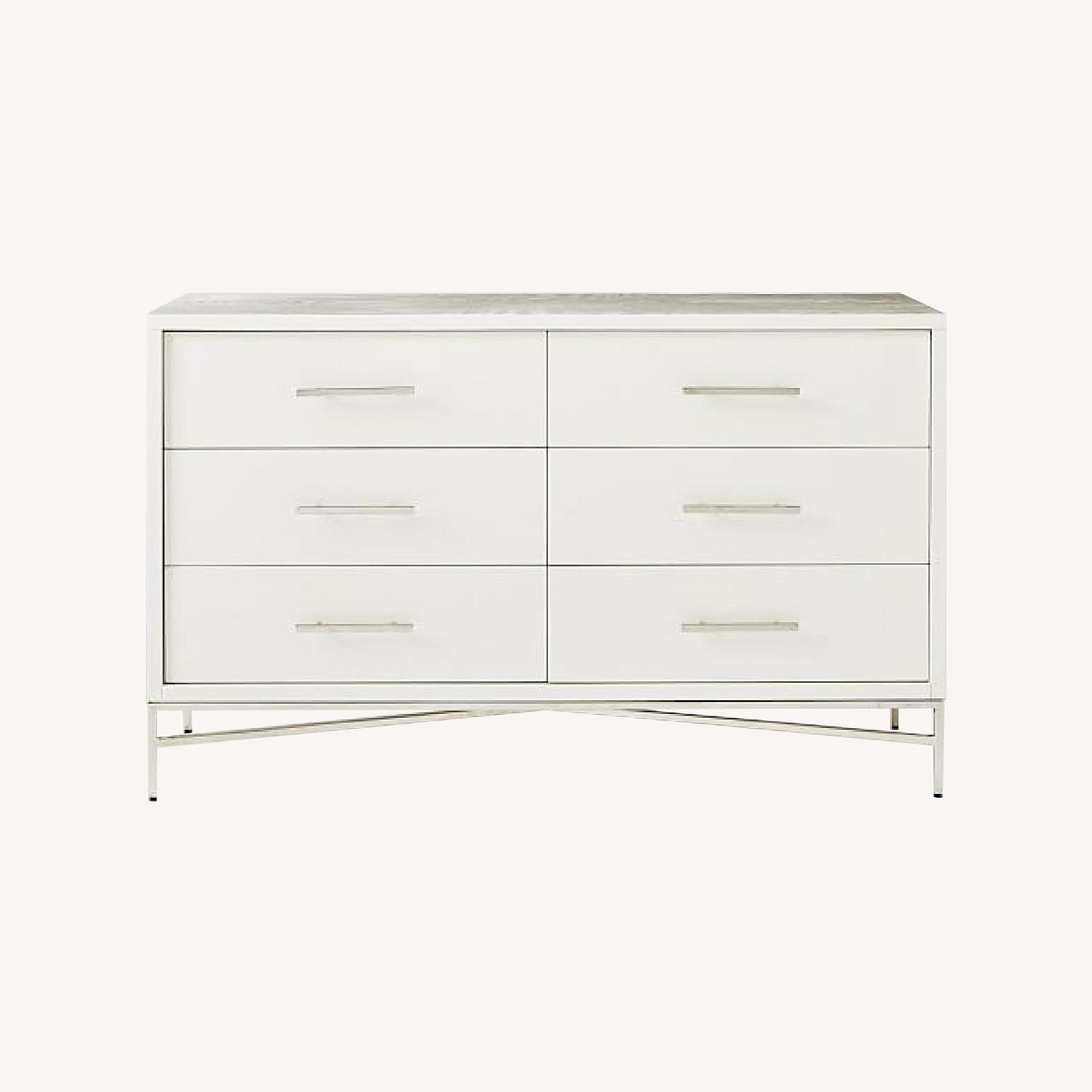 West Elm White Wood City Storage 6-Drawer Dresser - image-0