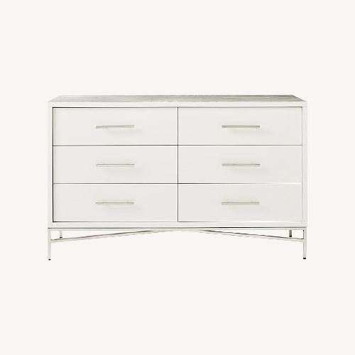 Used West Elm White Wood City Storage 6-Drawer Dresser for sale on AptDeco