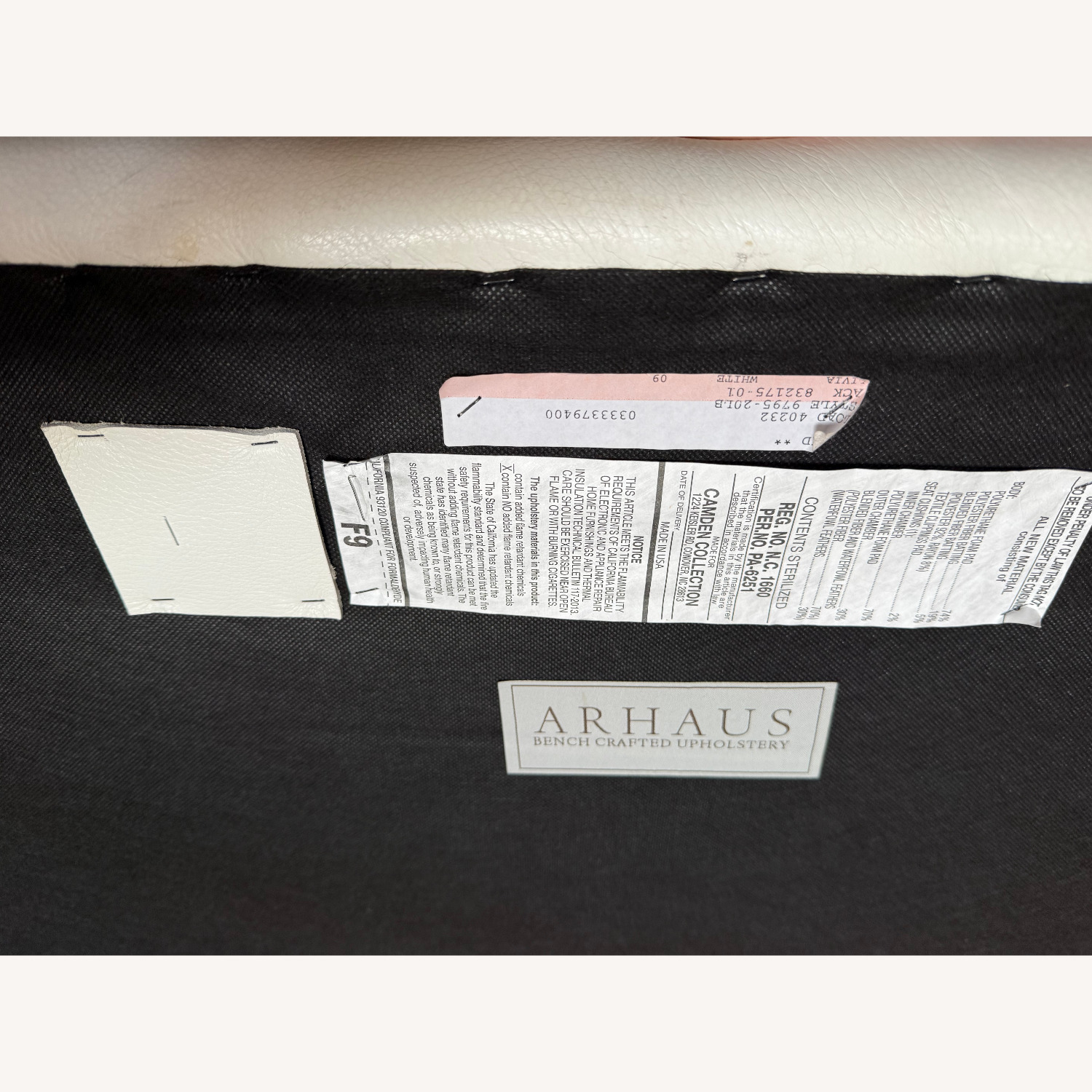 Arhaus Livia White Leather Storage Ottoman - image-6