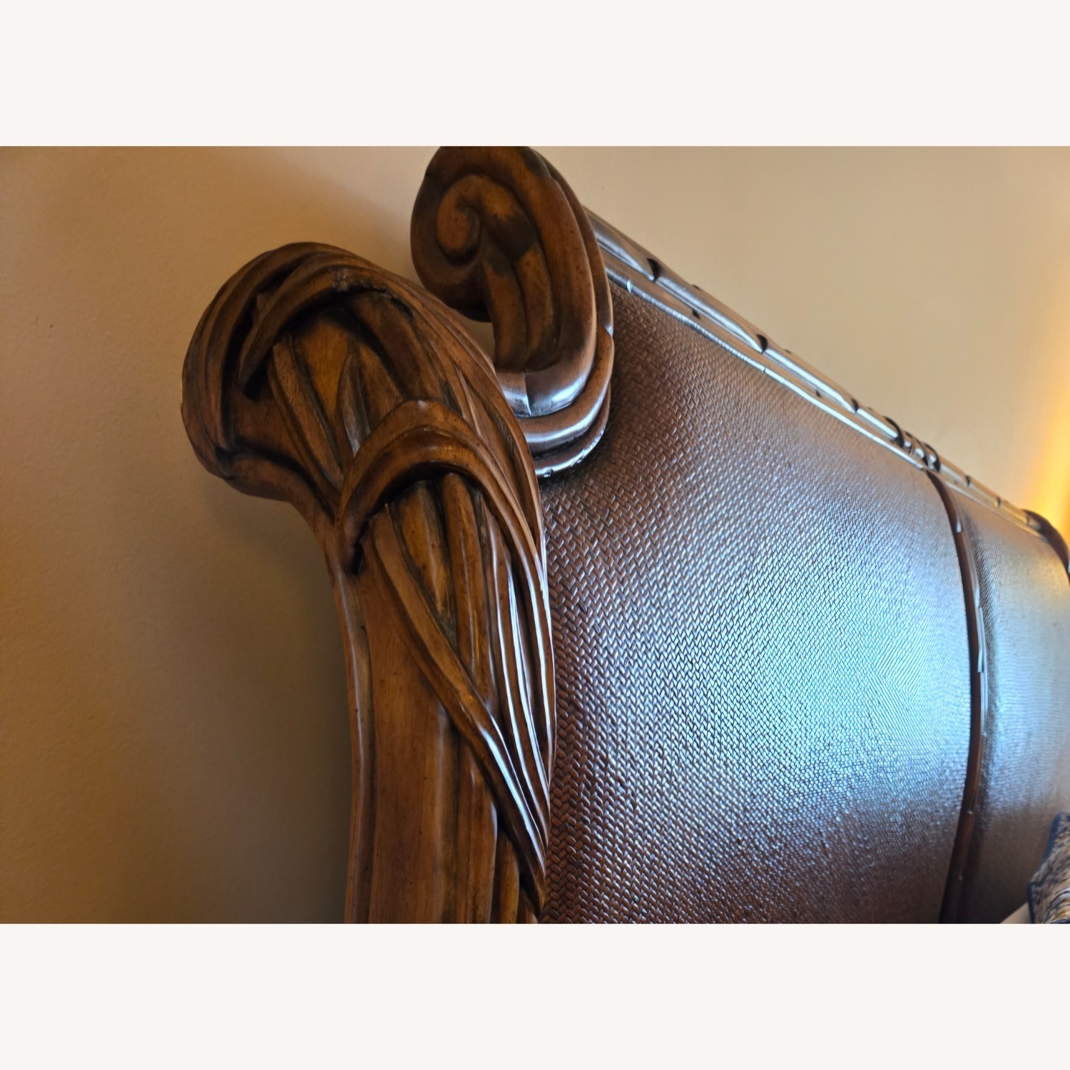 King Size Wooden Sleigh Bed  - image-3