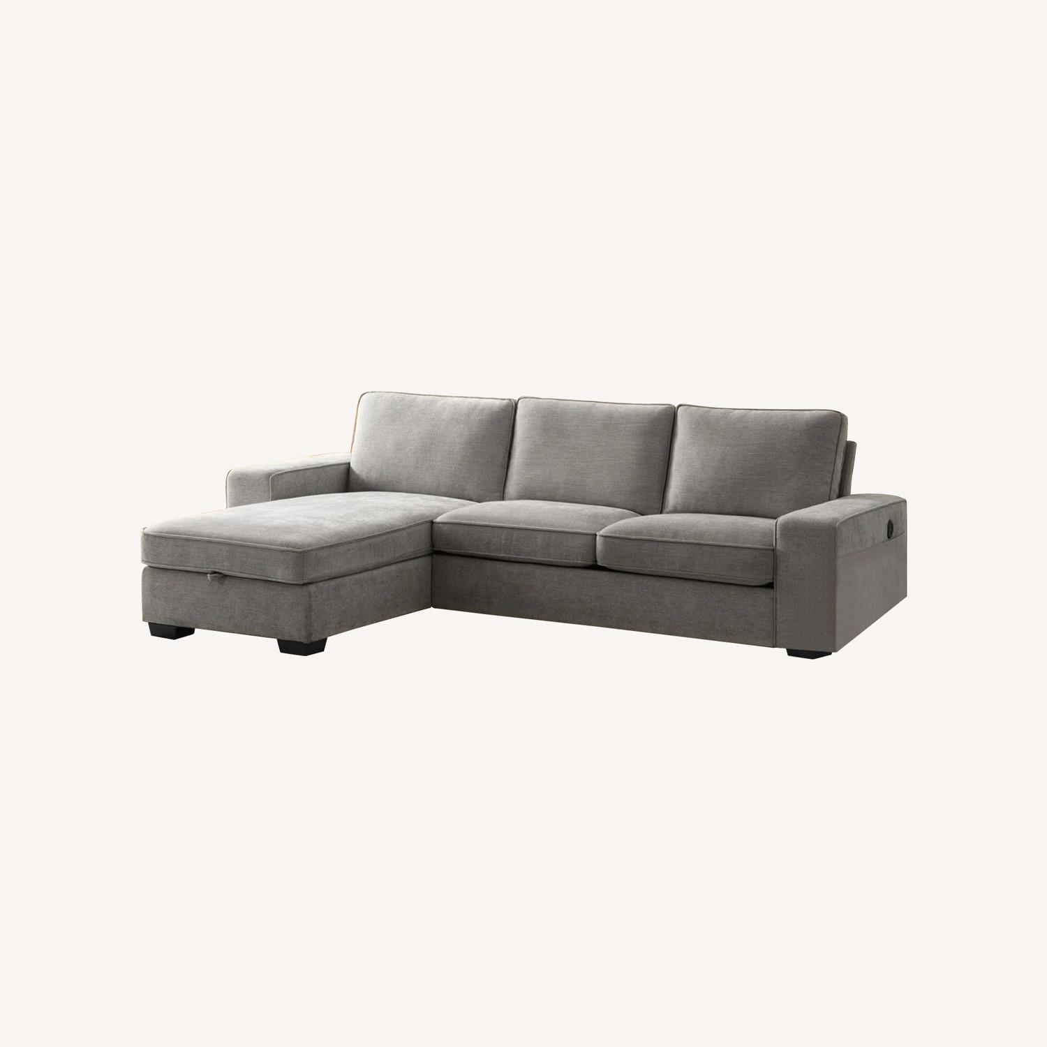 Wayfair Light Gray Fabric Chaise Lounge - image-0