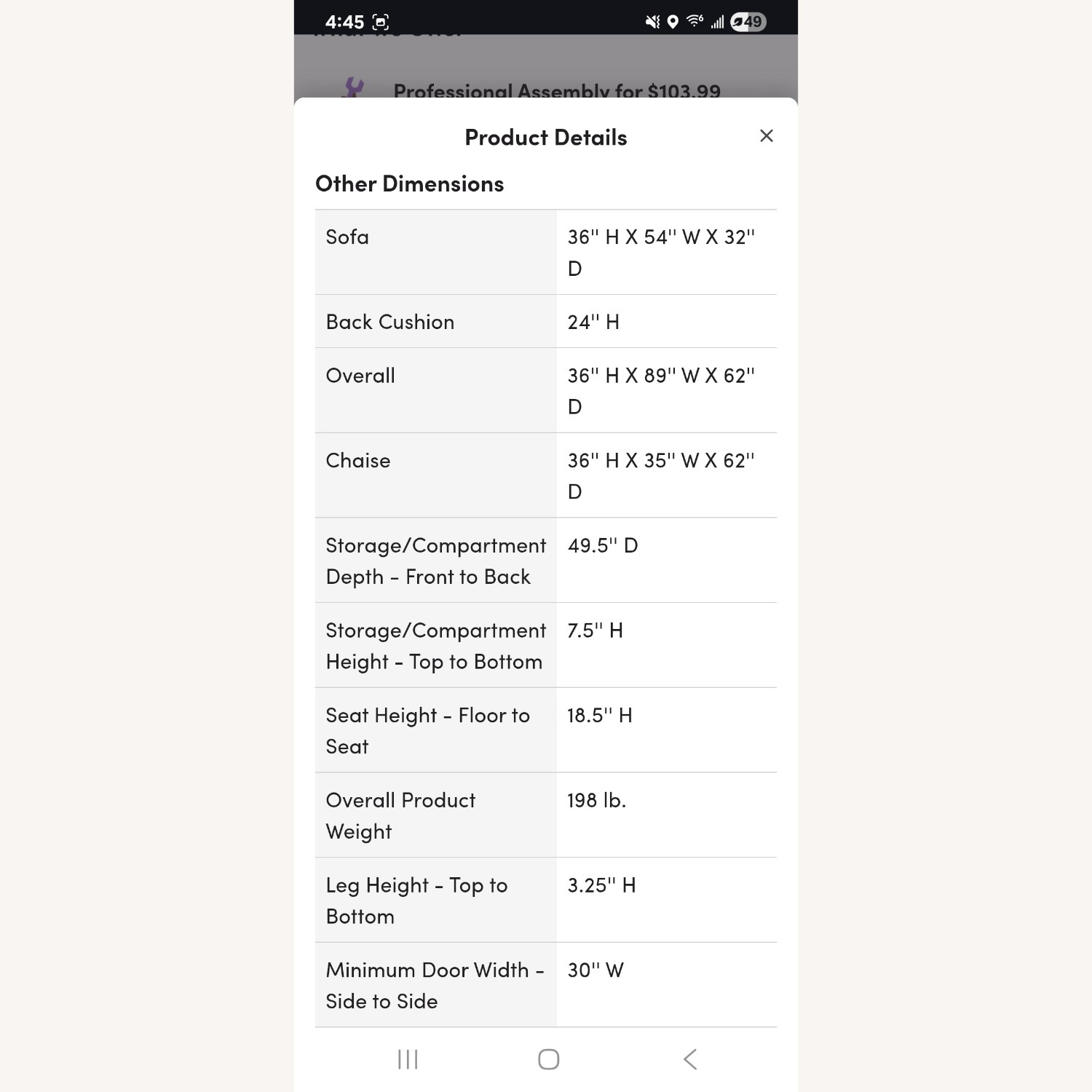 Wayfair Light Gray Fabric Chaise Lounge - image-3