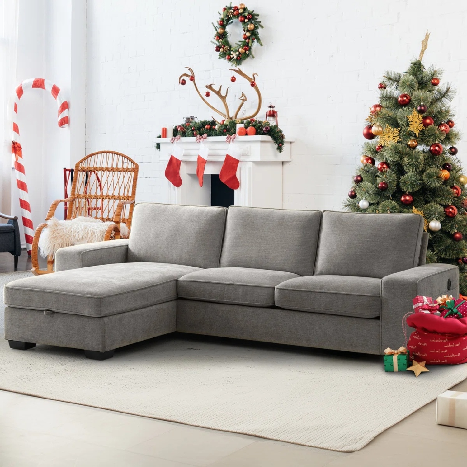 Wayfair Light Gray Fabric Chaise Lounge - image-4