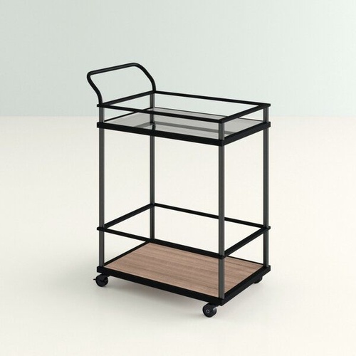 Used Black Metal Bar Cart for sale on AptDeco