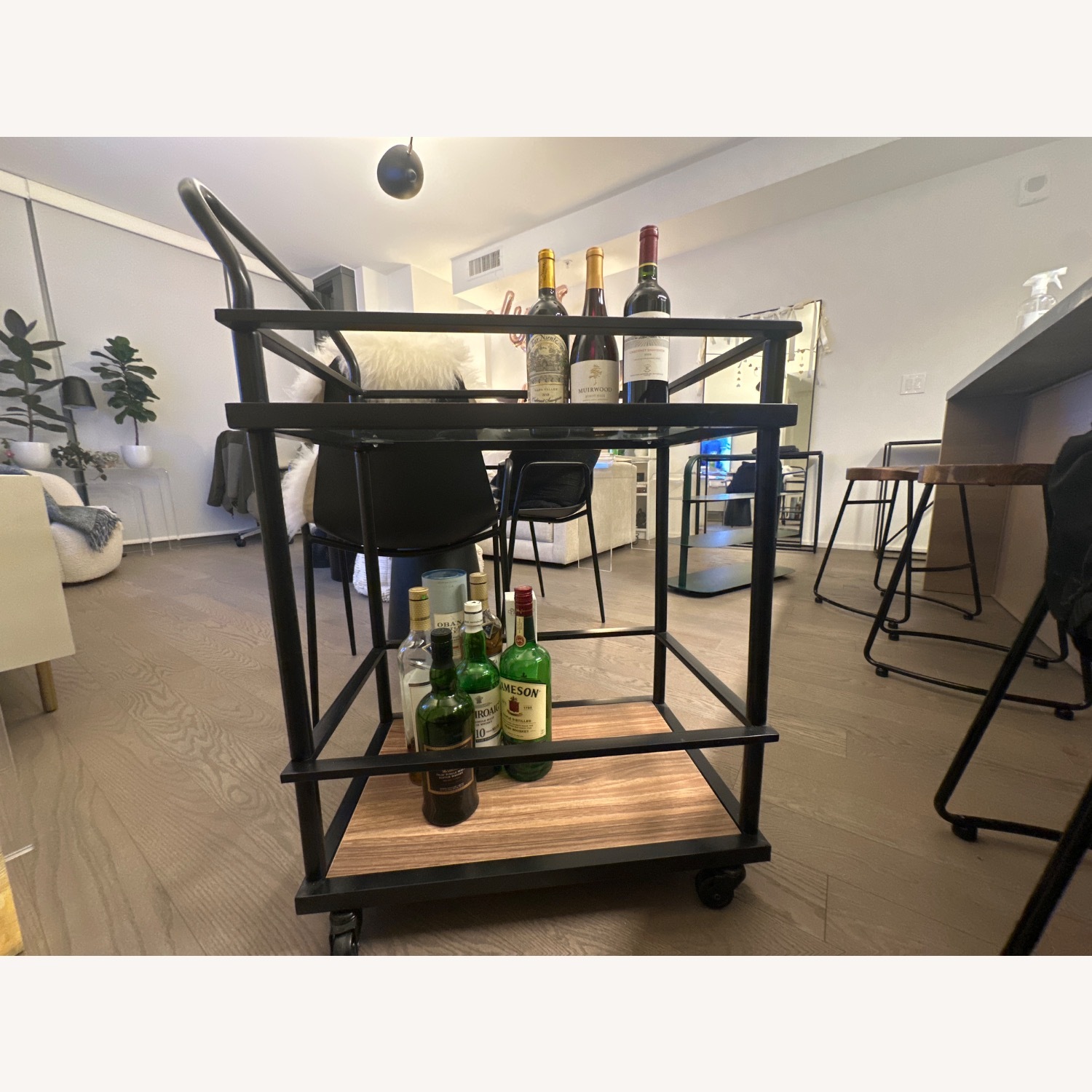 Black Metal Bar Cart - image-1
