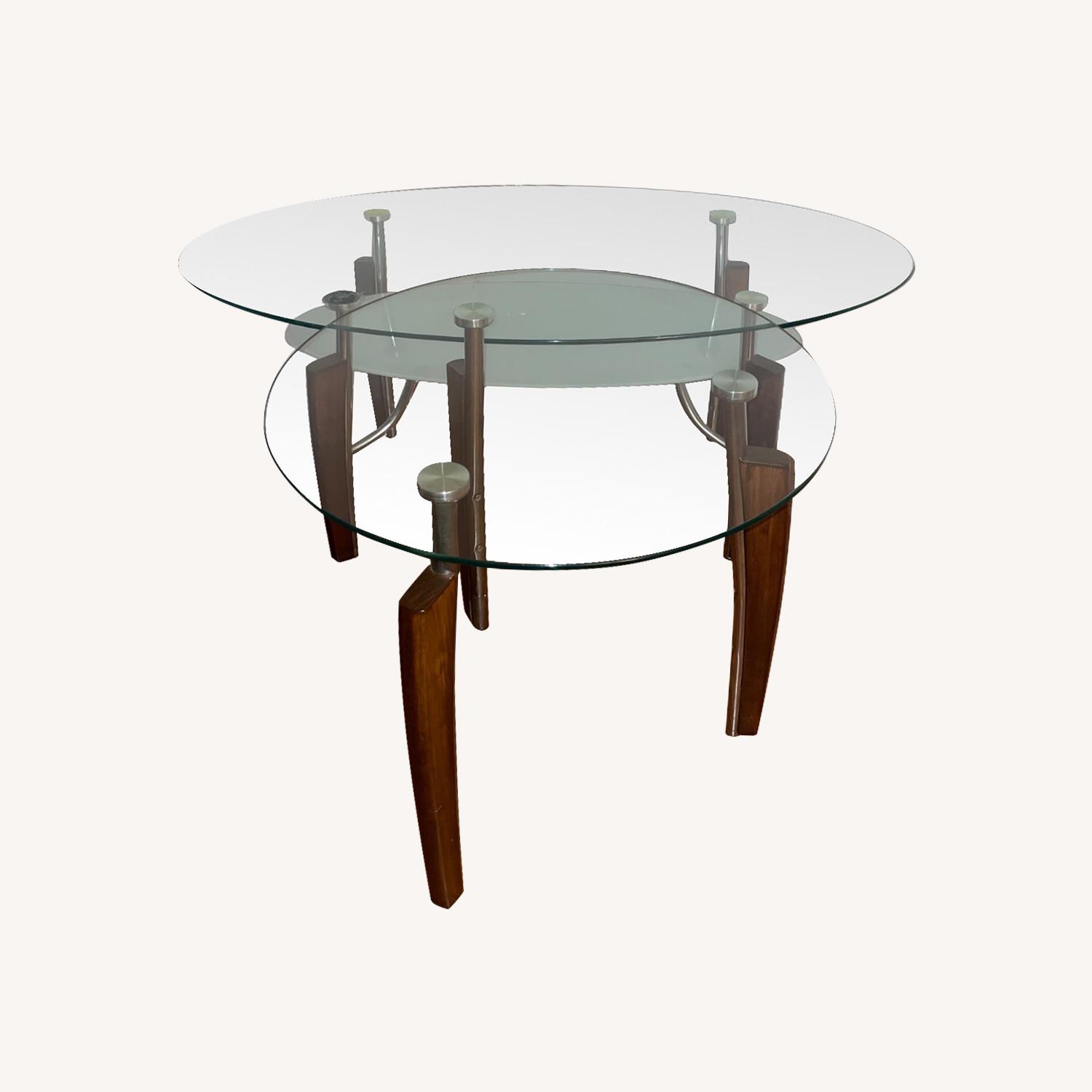 Dark Brown Glass Coffee Table - image-0