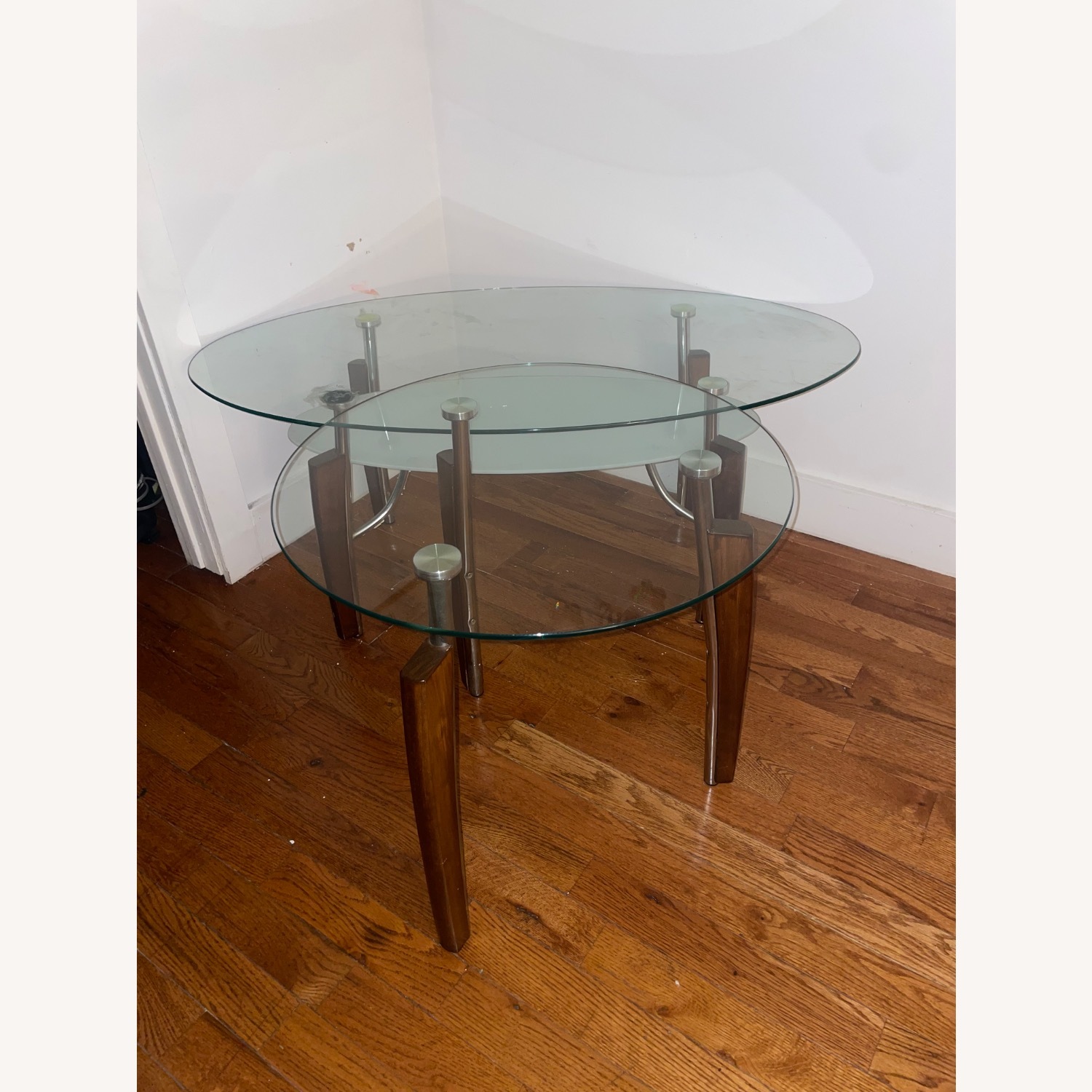 Dark Brown Glass Coffee Table - image-3