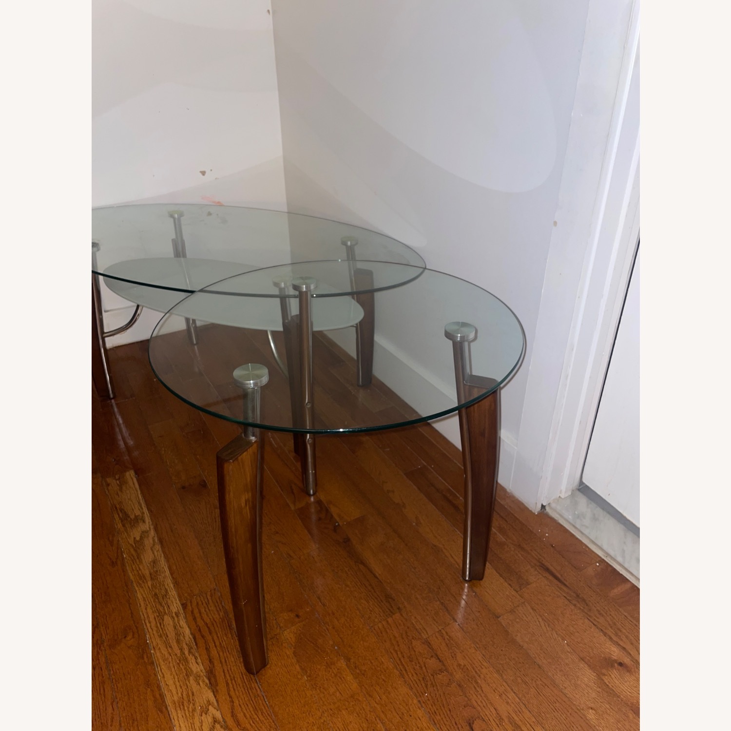 Dark Brown Glass Coffee Table - image-1