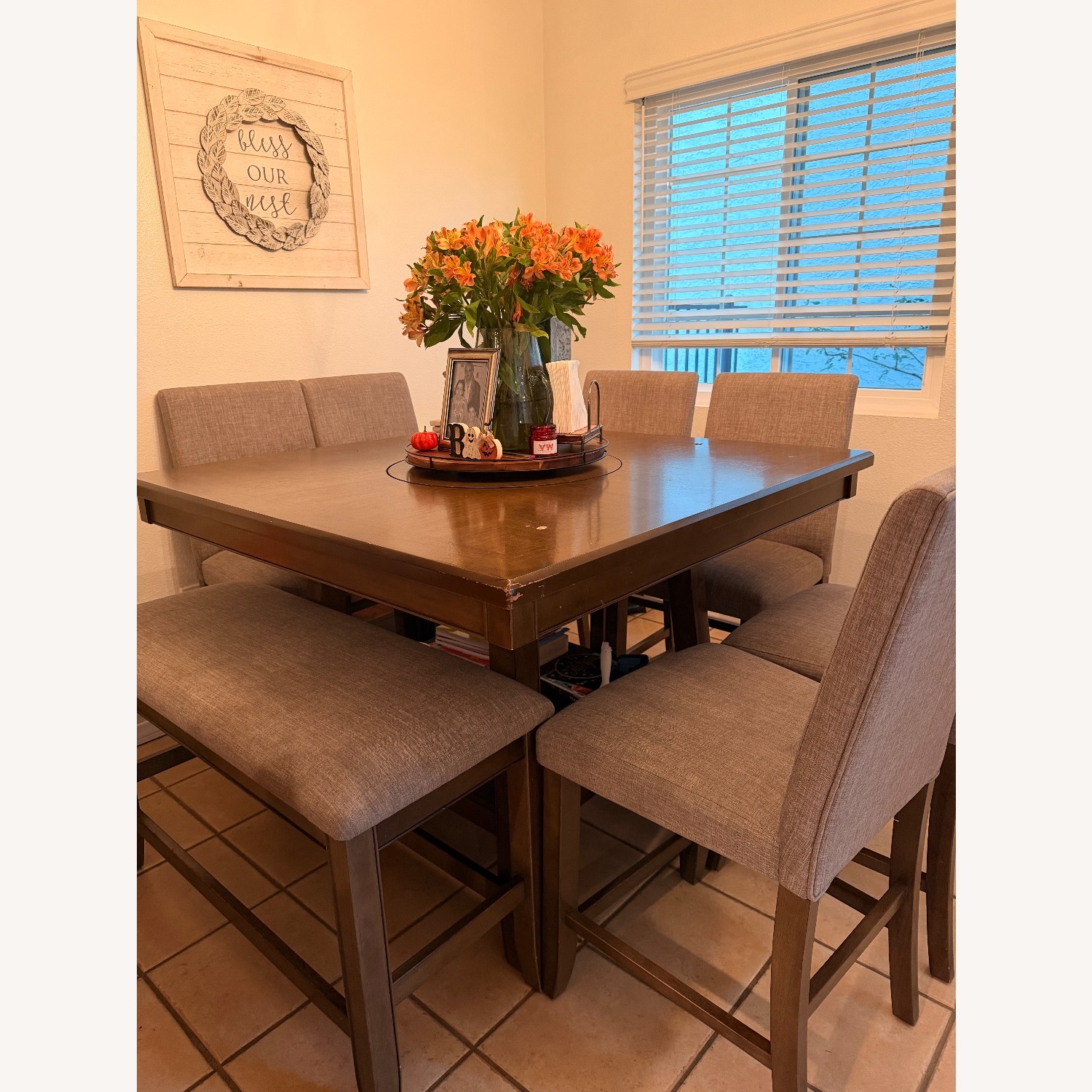 Living Spaces Light Gray Wood Dining Sets - image-2