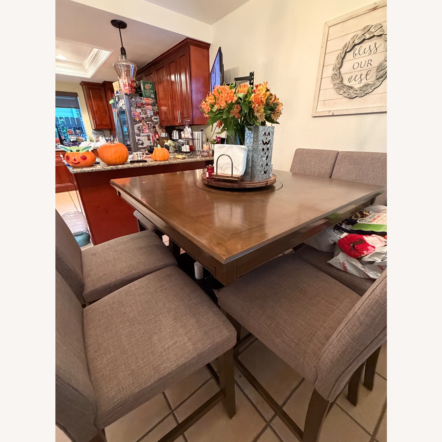 Living Spaces Light Gray Wood Dining Sets - image-3