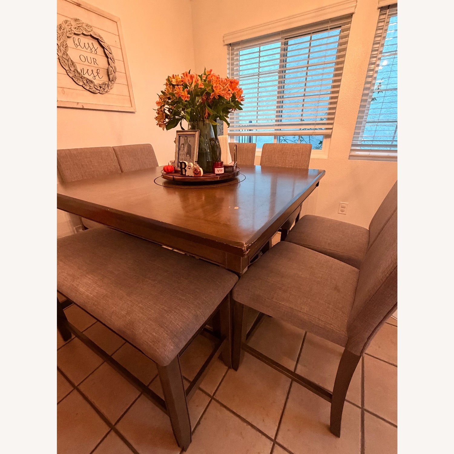 Living Spaces Light Gray Wood Dining Sets - image-5