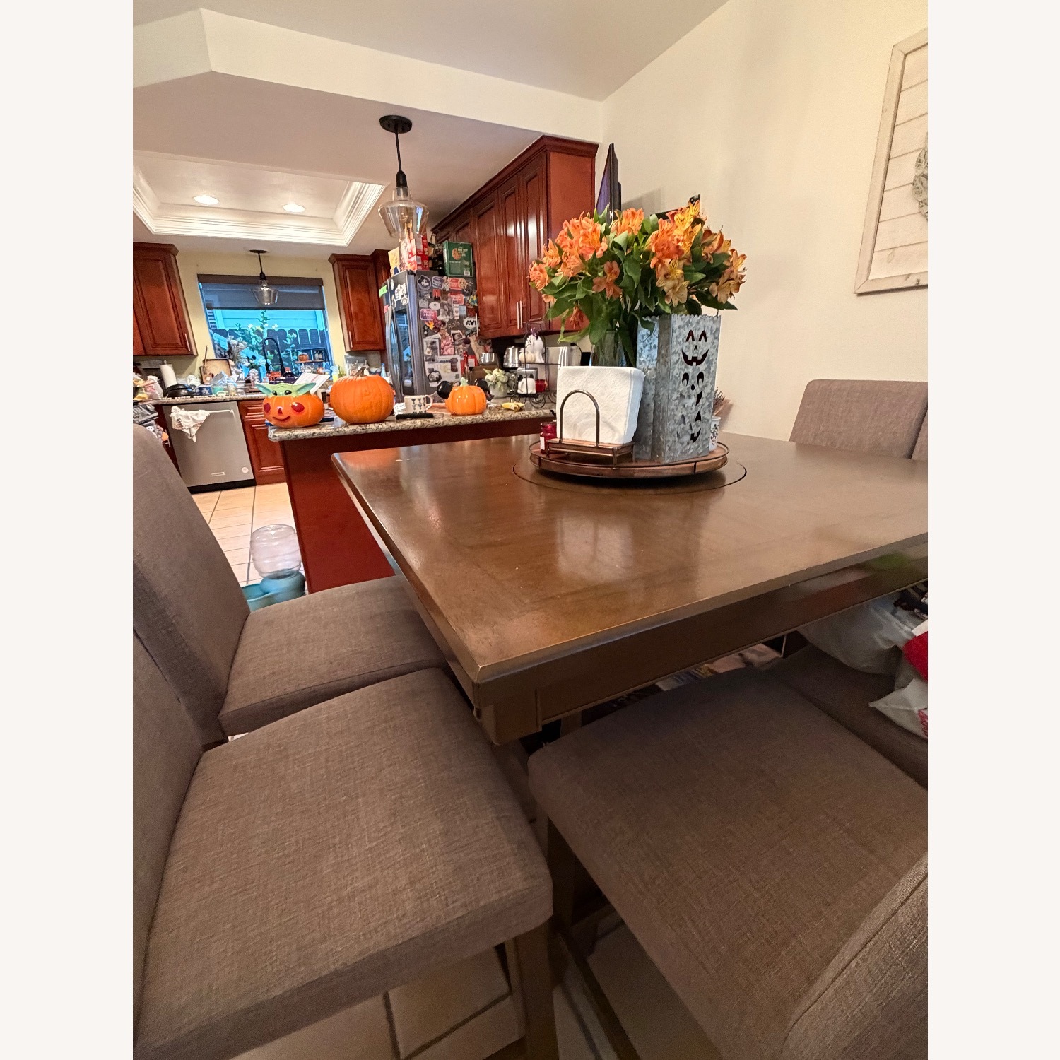 Living Spaces Light Gray Wood Dining Sets - image-4