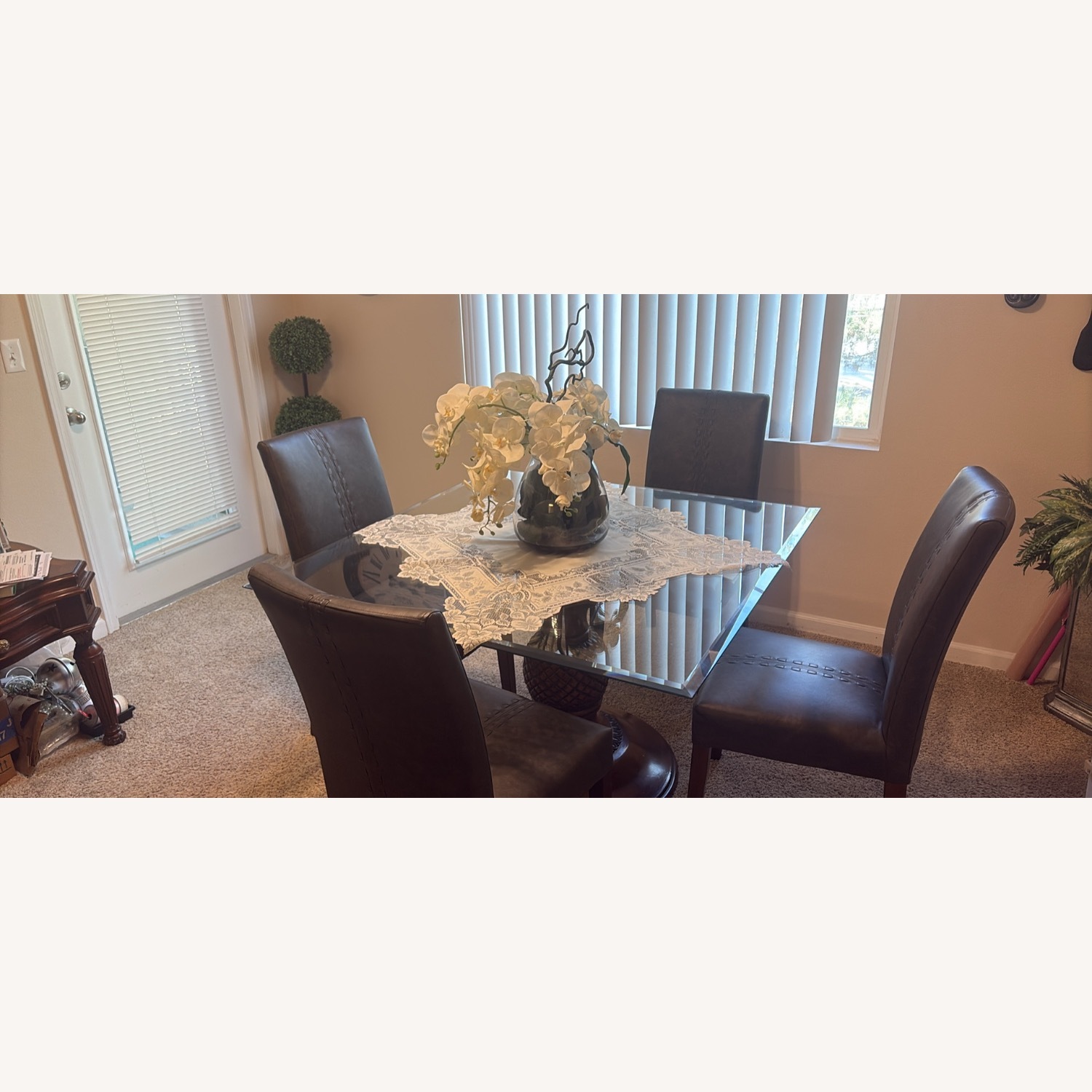 Dark Brown Glass Dining Sets - image-4