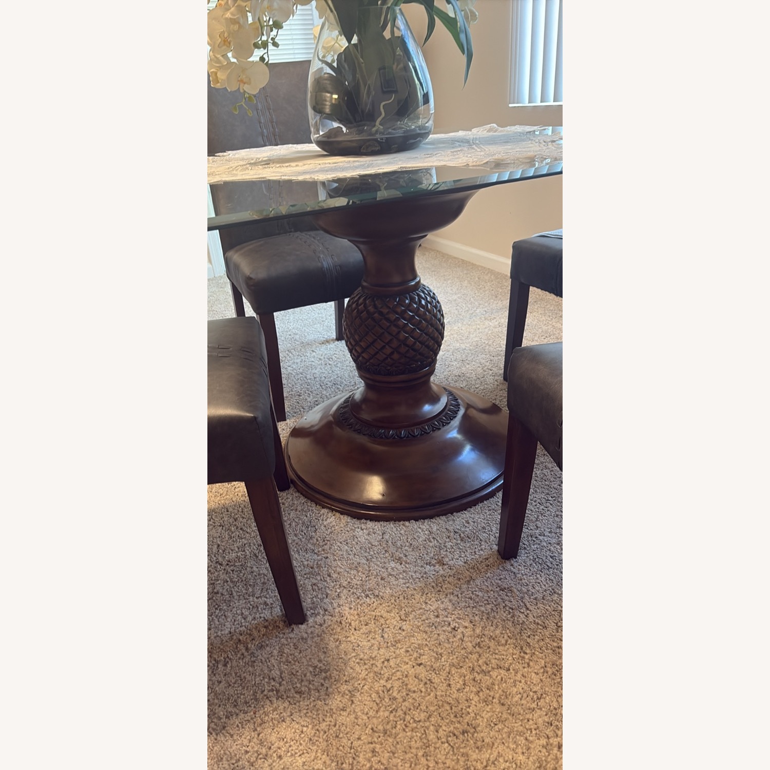 Dark Brown Glass Dining Sets - image-2